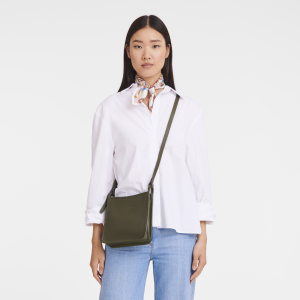 Le Foulonné S Crossbody bag Khaki – Leather