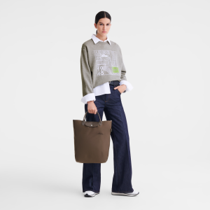 Le Pliage Green M Tote bag Terra – Canvas