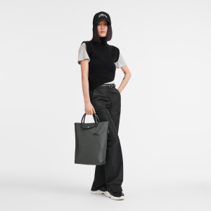Le Pliage Green M Tote bag Graphite – Canvas