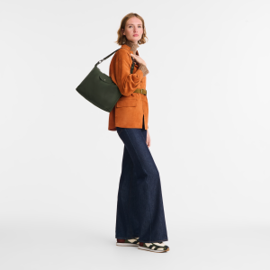 Le Pliage Xtra M Hobo bag Fir – Leather