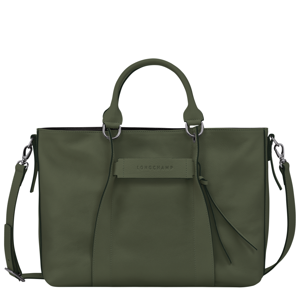 Longchamp 3D L Handbag Khaki - Leather
