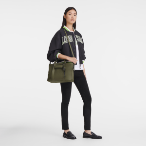 Longchamp 3D L Handbag Khaki – Leather