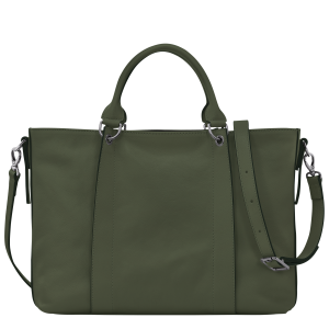 Longchamp 3D L Handbag Khaki – Leather