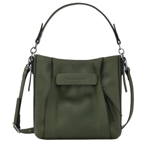 Longchamp 3D S Crossbody bag Khaki – Leather