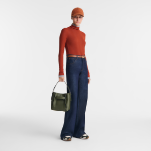 Longchamp 3D S Crossbody bag Khaki – Leather