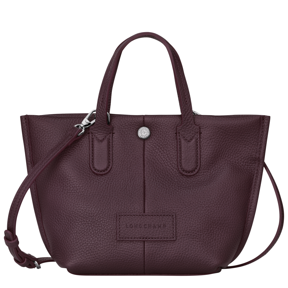 Essential XS Handbag Eggplant - Leather