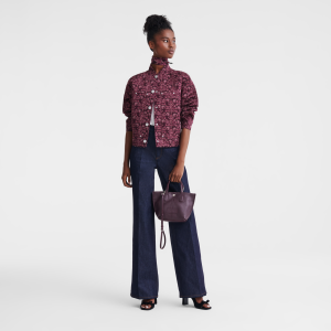 Essential XS Handbag Eggplant – Leather