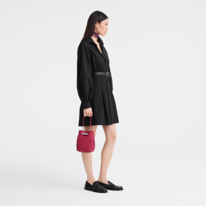 Le Roseau XS Bucket bag Beetroot – Leather