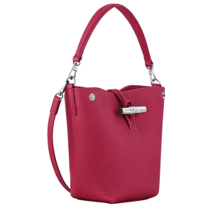 Le Roseau XS Bucket bag Beetroot – Leather
