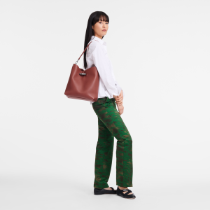 Le Roseau M Shoulder bag Chestnut – Leather