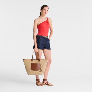 Le Pliage Collection L Basket bag Brown – Canvas
