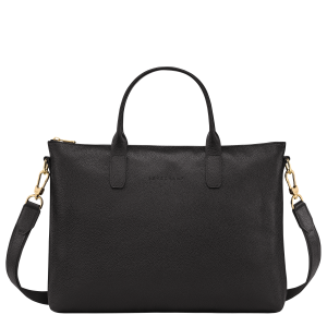 Le Foulonné S Briefcase Black – Leather