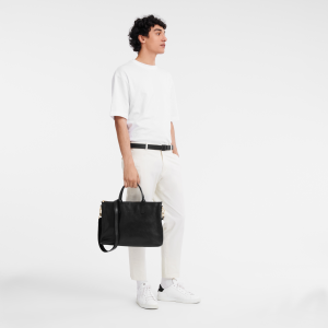 Le Foulonné S Briefcase Black – Leather