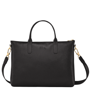 Le Foulonné S Briefcase Black – Leather