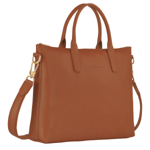 Le Foulonné S Briefcase Caramel – Leather