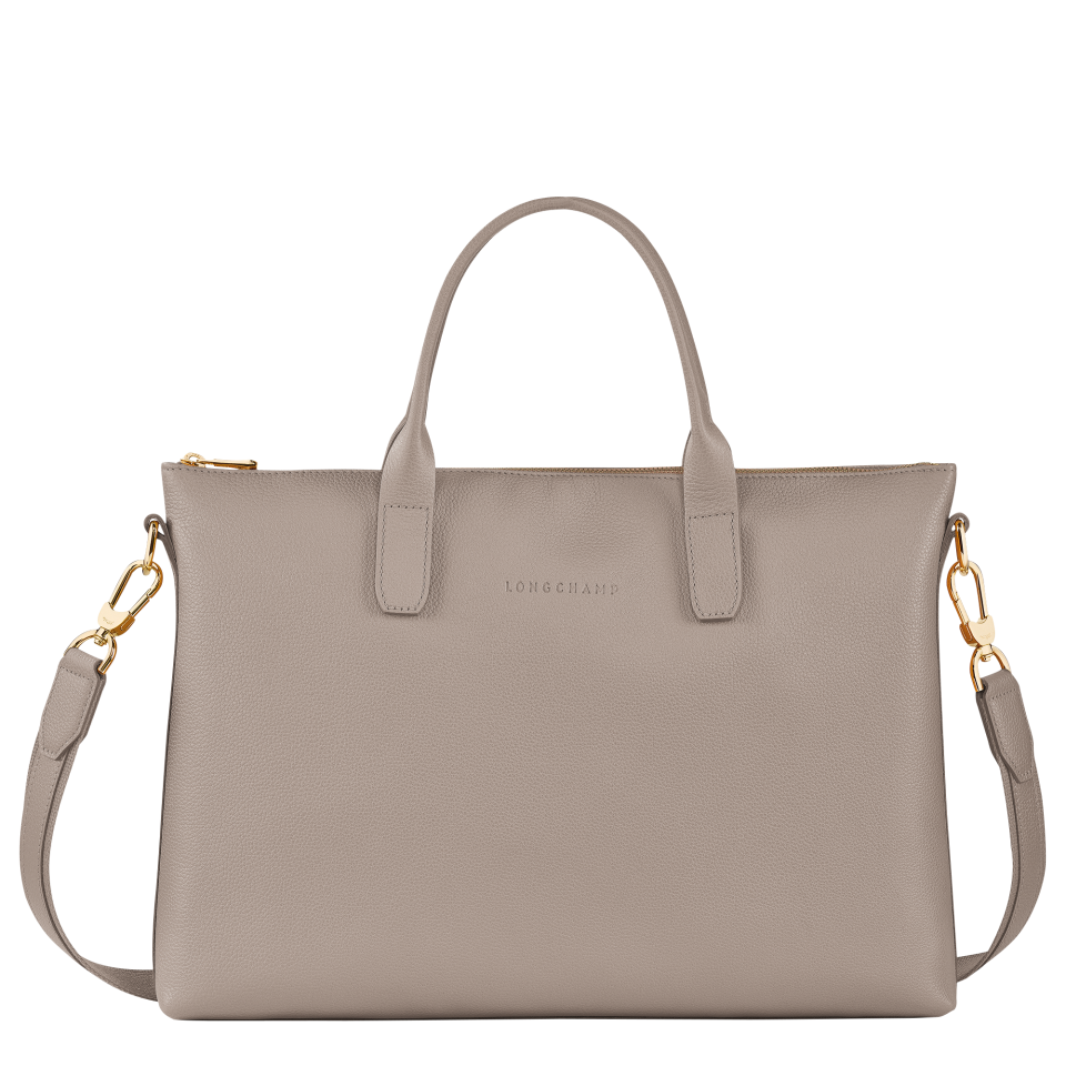 Le Foulonné S Briefcase Turtledove - Leather