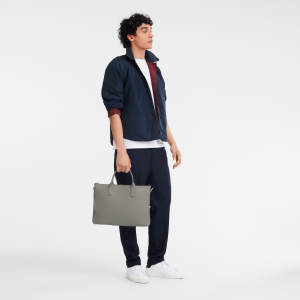 Le Foulonné S Briefcase Turtledove – Leather