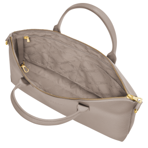 Le Foulonné S Briefcase Turtledove – Leather