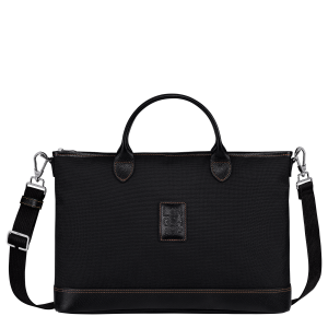 Boxford S Briefcase Black – Recycled canvas