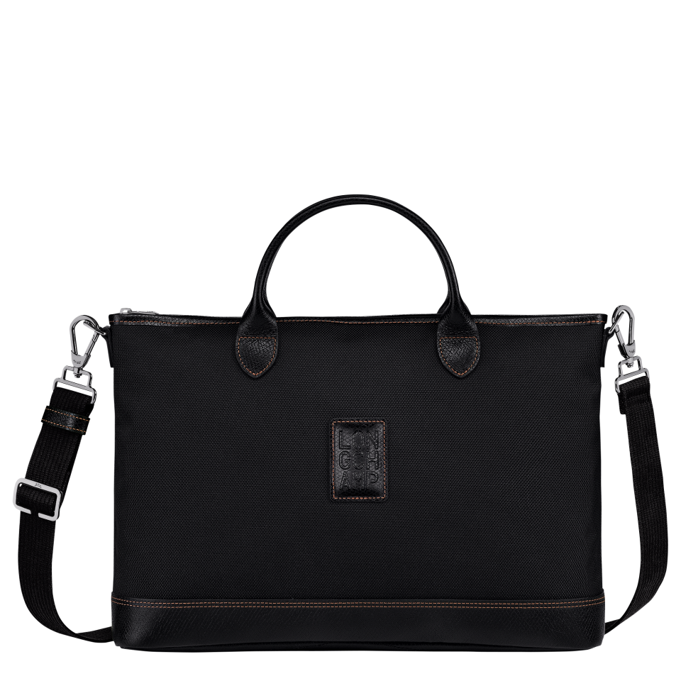 Boxford S Briefcase Black - Recycled canvas