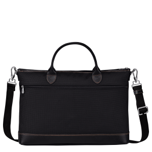 Boxford S Briefcase Black – Recycled canvas