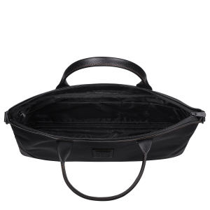 Boxford S Briefcase Black – Recycled canvas