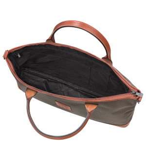 Boxford S Briefcase Brown – Recycled canvas