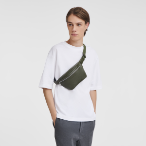 Le Foulonné M Belt bag Khaki – Leather