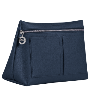Le Foulonné Toiletry case Navy – Leather