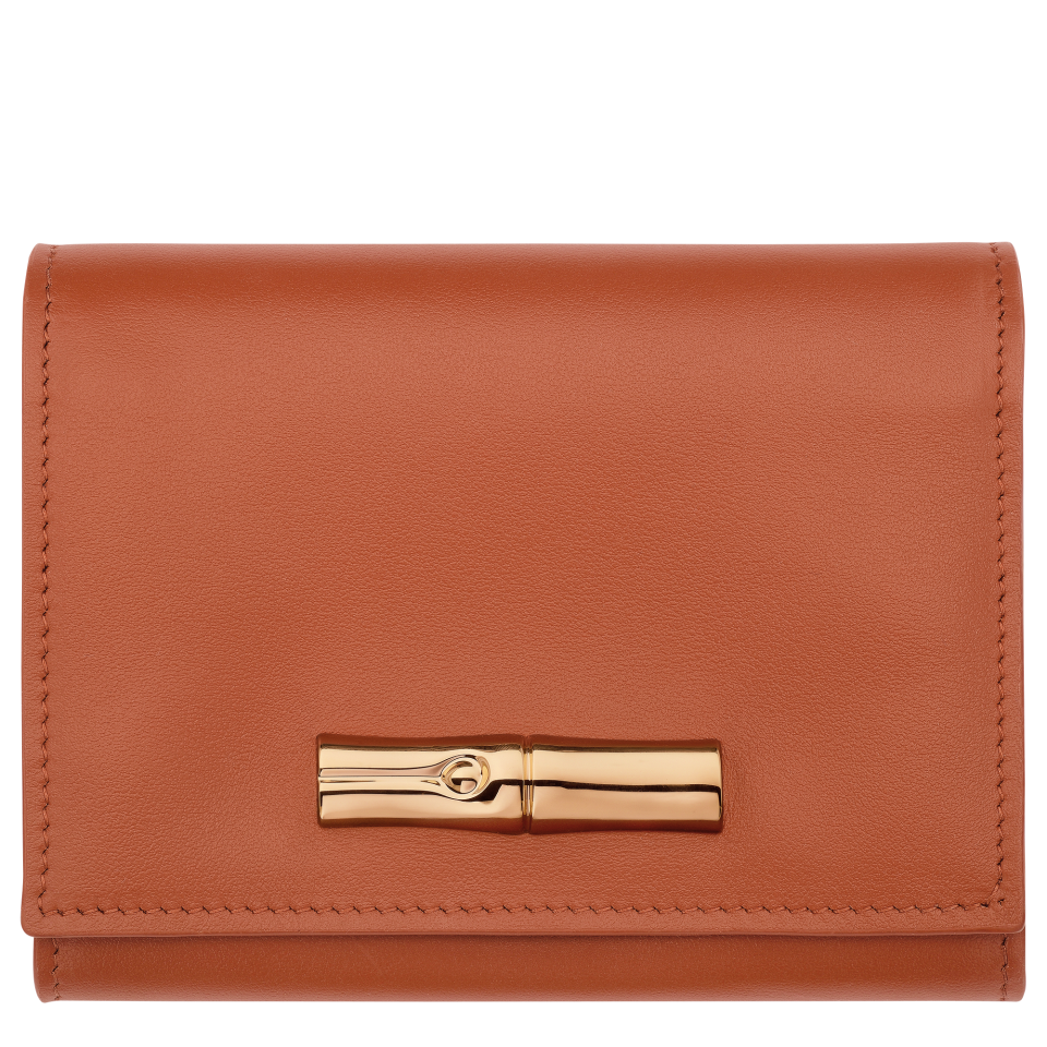 Le Roseau Compact wallet Bark - Leather
