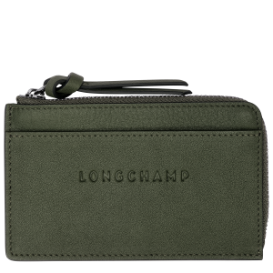 Longchamp 3D Card holder Khaki – Leather