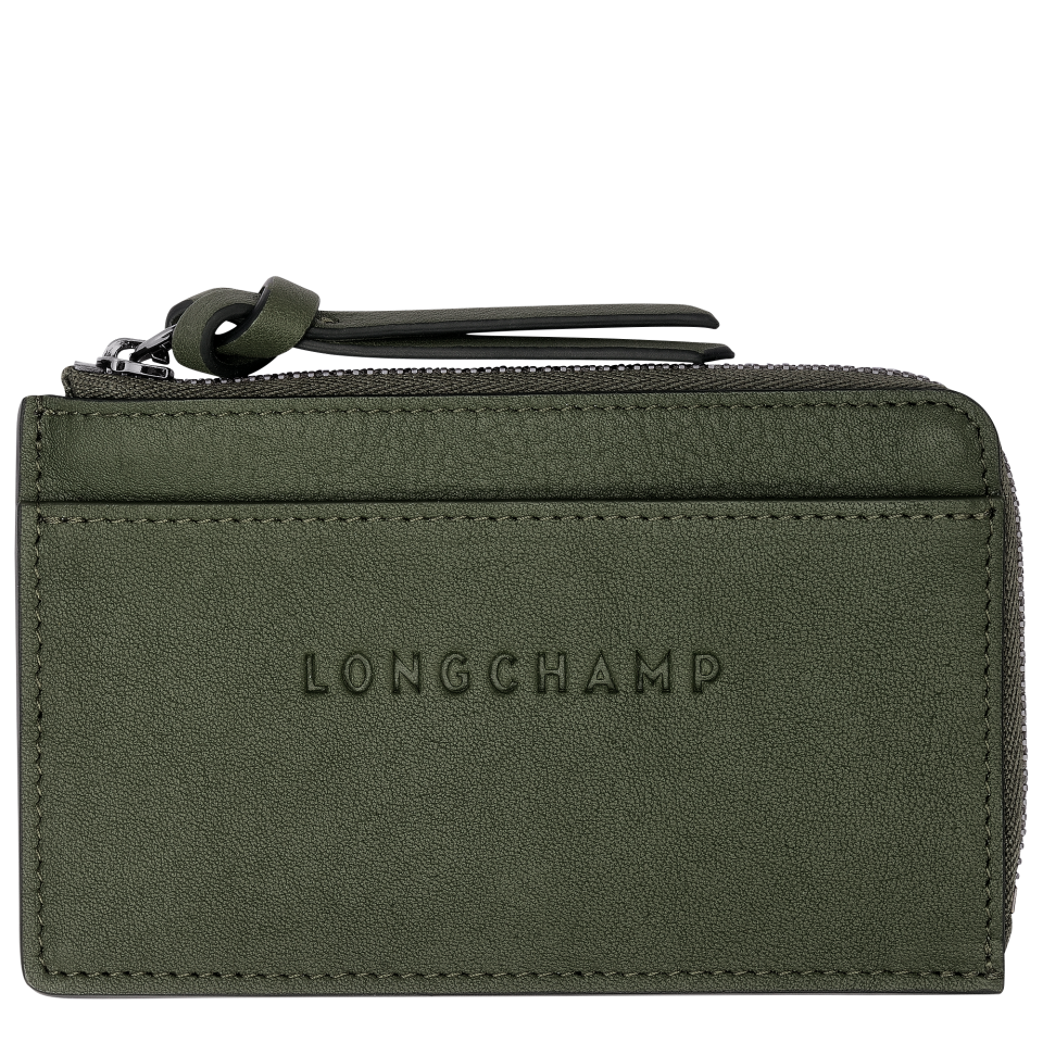 Longchamp 3D Card holder Khaki - Leather