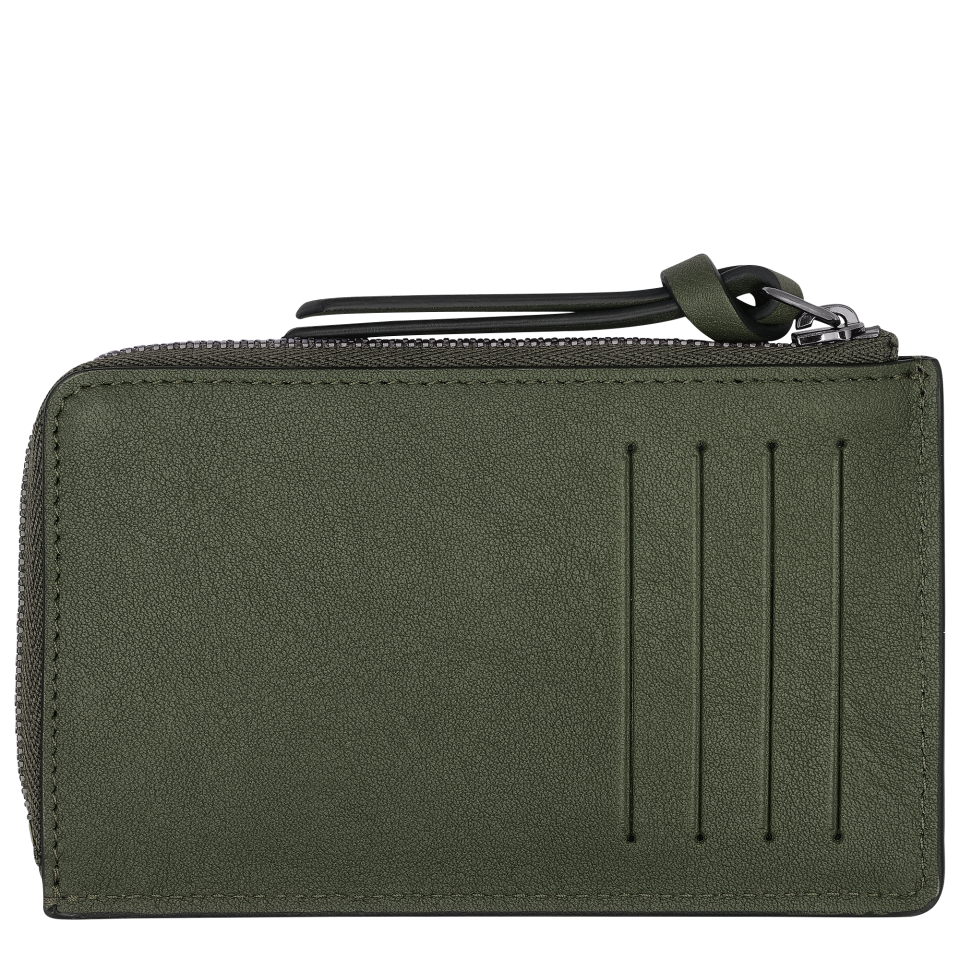 Longchamp 3D Card holder Khaki - Leather