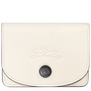 Le Pliage Xtra Card holder Ecru – Leather