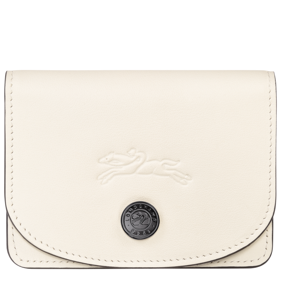 Le Pliage Xtra Card holder Ecru - Leather