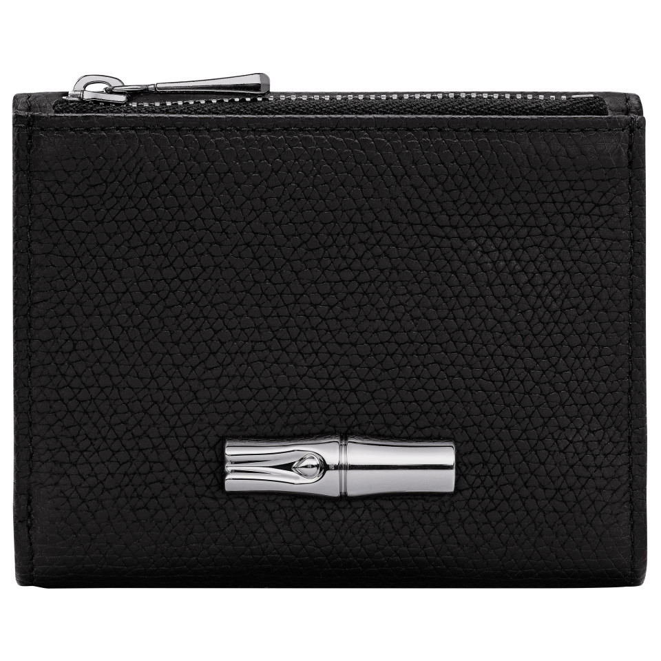 Le Roseau Compact wallet Black - Leather