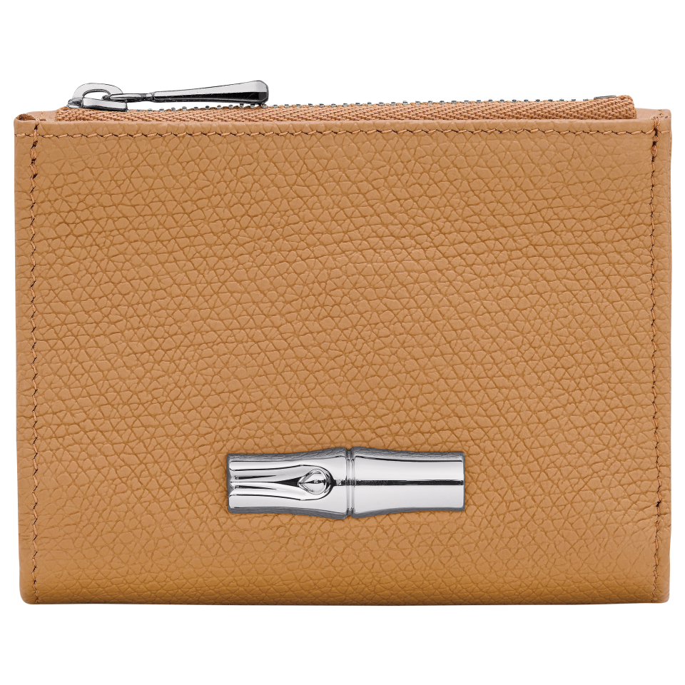 Le Roseau Compact wallet Walnut - Leather