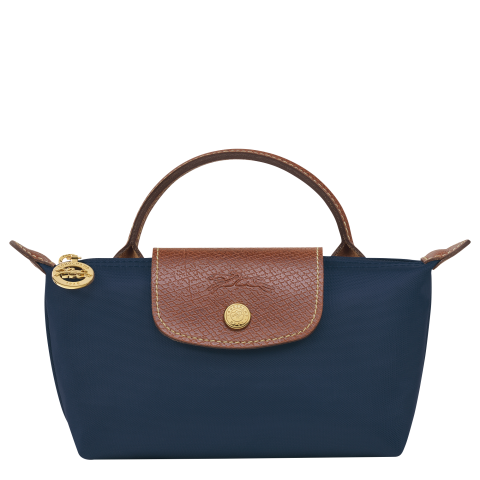 Le Pliage Original Pouch with handle Navy - Recycled canvas