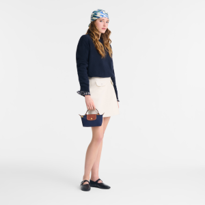 Le Pliage Original Pouch with handle Navy – Recycled canvas