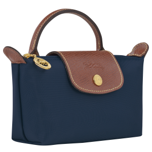 Le Pliage Original Pouch with handle Navy – Recycled canvas