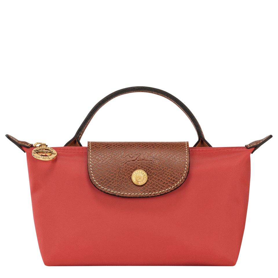 Le Pliage Original Pouch with handle Tomato - Recycled canvas