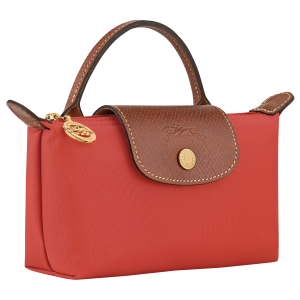 Le Pliage Original Pouch with handle Tomato – Recycled canvas
