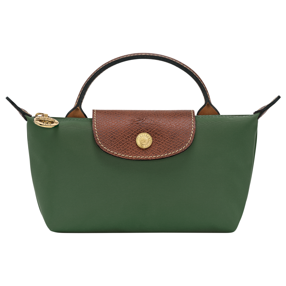 Le Pliage Original Pouch with handle British Green - Recycled canvas