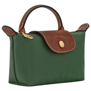Le Pliage Original Pouch with handle British Green – Recycled canvas