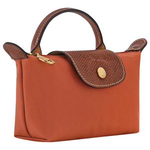 Le Pliage Original Pouch with handle Brick – Recycled canvas