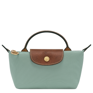 Le Pliage Original Pouch with handle Celadon – Recycled canvas