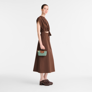 Le Pliage Original Pouch with handle Celadon – Recycled canvas