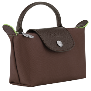 Le Pliage Green Pouch with handle Mocha – Recycled canvas