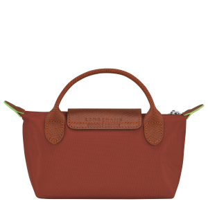 Le Pliage Green Pouch with handle Chestnut – Recycled canvas
