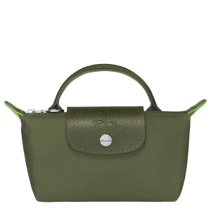 Le Pliage Green Pouch with handle Forest – Recycled canvas